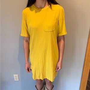 Sunny Yellow Mini Dress with Pocket